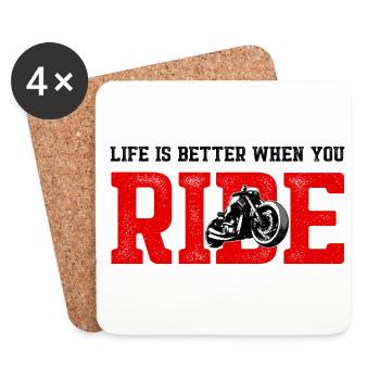 Life Is Better When You Ride Motorcycle Motorcycli - Untersetzer (4er-Set) - Weiß - Vorne