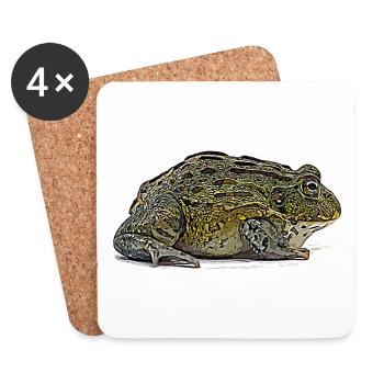 African bullfrog - Coasters (set of 4) - white - Front