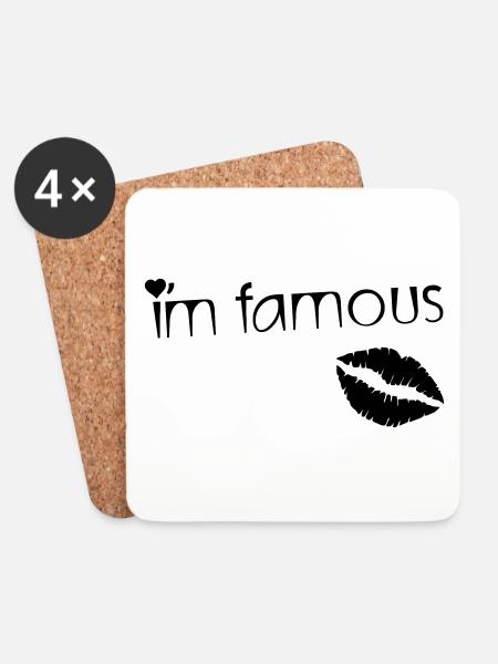 I'M FAMOUS - Coasters (set of 4) - white