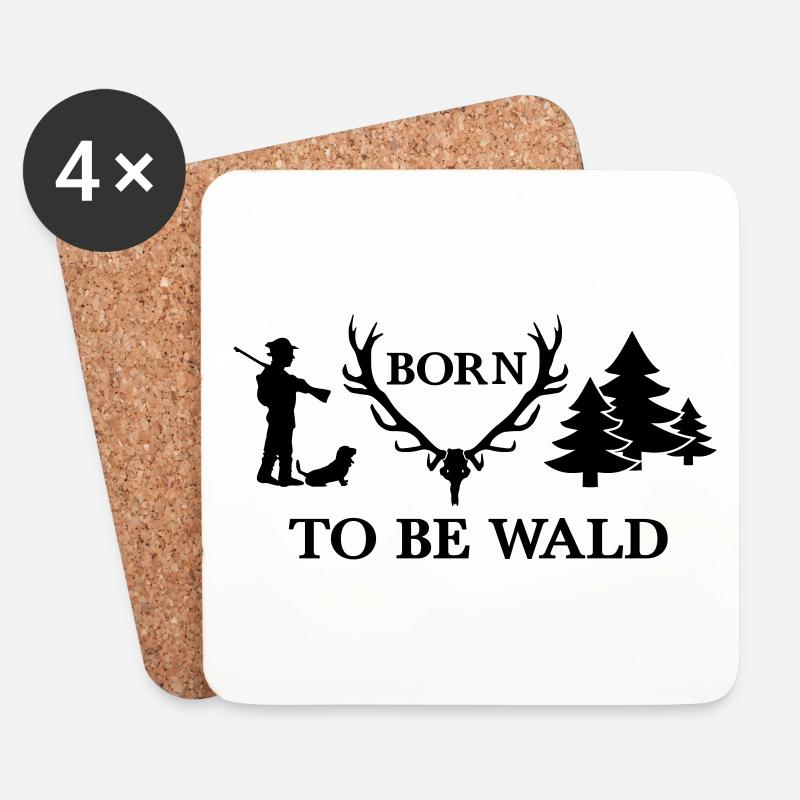 Born To Be Wald Jäger Arbeitsshirt Freizeitshirt - Untersetzer (4er-Set) - Weiß