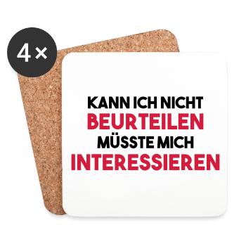 KANN ICH NICHT BEURTEILEN Geschenk - Untersetzer (4er-Set) - Weiß - Vorne