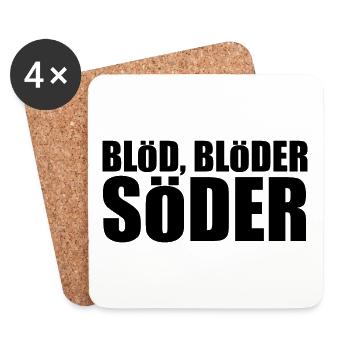 bloed bloeder soeder schwarz - Untersetzer (4er-Set) - Weiß - Vorne