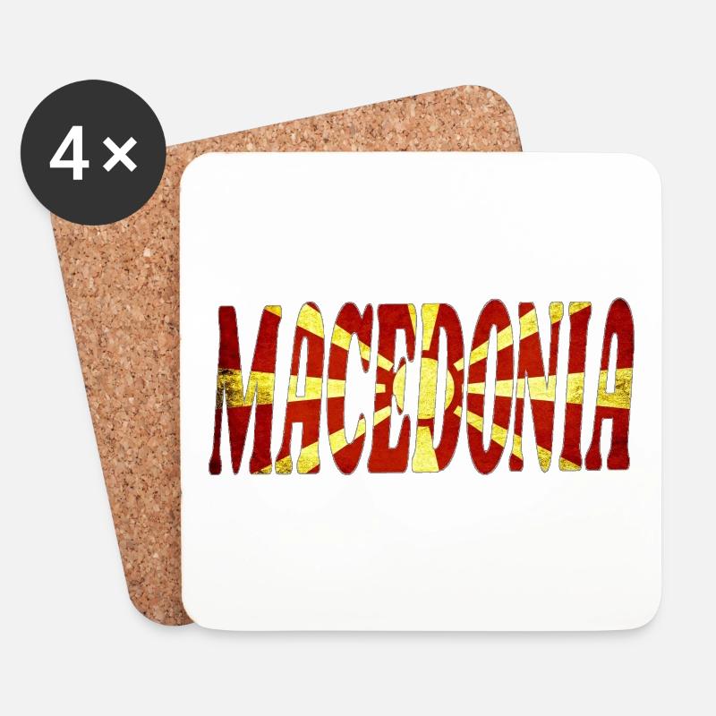 Macedonia - Untersetzer (4er-Set) - Weiß