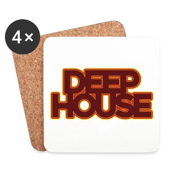 Deep House Musik - Untersetzer (4er-Set) - Weiß - Vorne