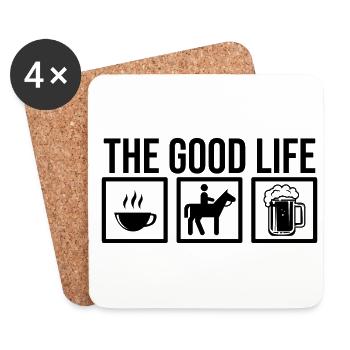 The Good Life Equestrian Horse Lover Horse Riding - Untersetzer (4er-Set) - Weiß - Vorne