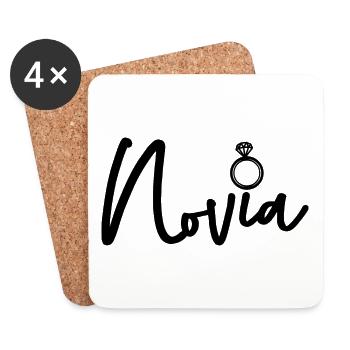 Novia Girlfriend Engagement Bridal Shower Wedding - Coasters (set of 4) - white - Front