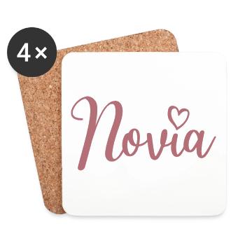Novia Girlfriend Engagement Bridal Shower Wedding - Coasters (set of 4) - white - Front