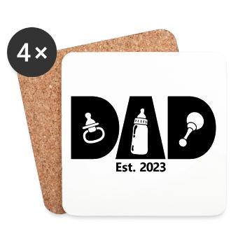 Dad Est. 2023, Dad To Be, Pregnancy Announcement - Coasters (set of 4) - white - Front