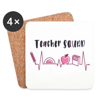 Lehrerin Trupp, Lehrer Trupp - Untersetzer (4er-Set) - Weiß - Vorne