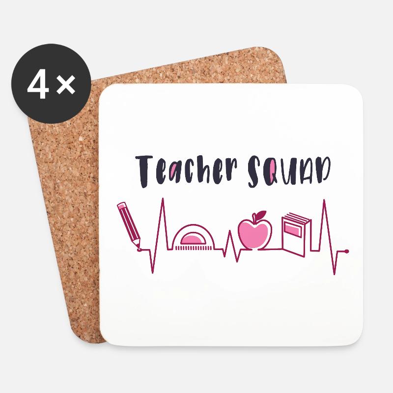 Lehrerin Trupp, Lehrer Trupp - Untersetzer (4er-Set) - Weiß