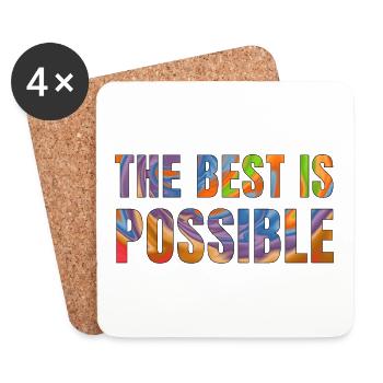 The best is possible - Dessous de verre (lot de 4) - blanc - Devant