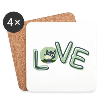 love - Untersetzer (4er-Set) - Weiß - Vorne