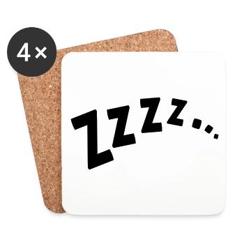 ZZZZ ... / dormir / dormir / dormir / ronfler - Dessous de verre (lot de 4) - blanc - Devant