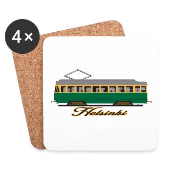 HELSINKI TRAM T-SHIRTS, HOODIES AND GIFTS - Coasters (set of 4) - white - Front