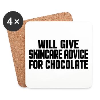Funny Skincare Physician Derma & Chocolate Lovers - Coasters (set of 4) - white - Front
