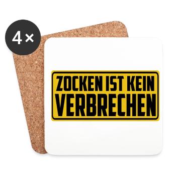Zocken Ist Kein Verbrechen Videospieler Gamer Gami - Untersetzer (4er-Set) - Weiß - Vorne