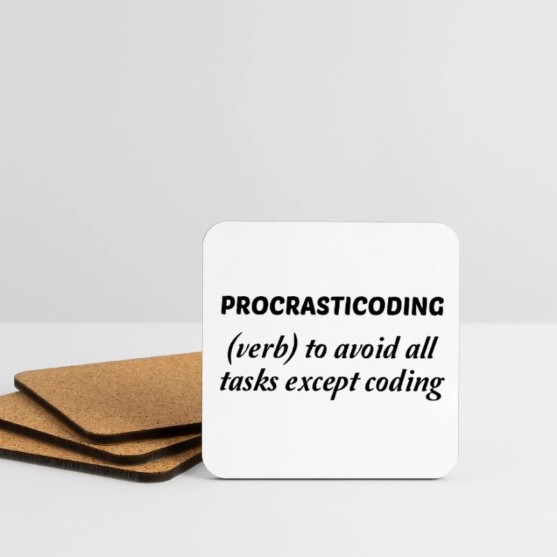 Procrasticoding Verb To Avoid All Tasks Coding Dev Untersetzer (4er-Set)