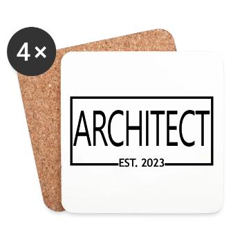 Architekt Est. 2023 Diplom-Architektenstudent - Untersetzer (4er-Set) - Weiß - Vorne
