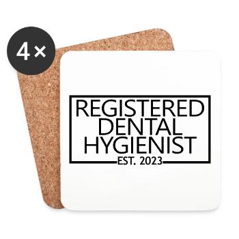 Registrierter Dentalhygieniker Est. 2023 Abschluss - Untersetzer (4er-Set) - Weiß - Vorne