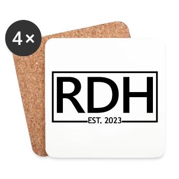 RDH Est. 2023 Cadeau d’hygiéniste dentaire enregistré - Dessous de verre (lot de 4) - blanc - Devant