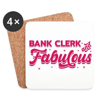 Bank Clerk And Faboulus Bookkeeper Bank Employee C - Untersetzer (4er-Set) - Weiß - Vorne