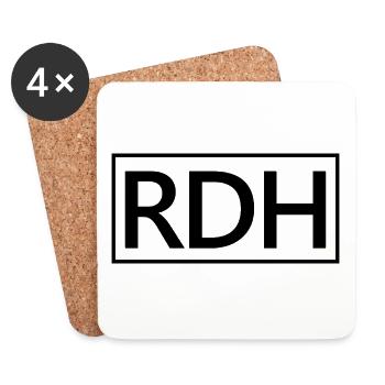 RDH fier cadeau d'hygiéniste dentaire enregistré - Dessous de verre (lot de 4) - blanc - Devant