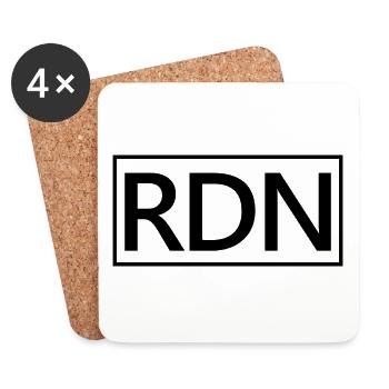 RDN fier diététiste nutritionniste - Dessous de verre (lot de 4) - blanc - Devant