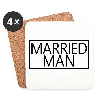 Homme marié Couple Matching Mariage Lune de miel - Dessous de verre (lot de 4) - blanc - Devant