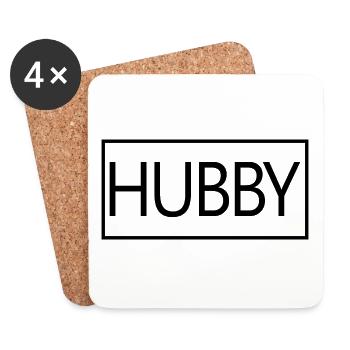 Hubby Matching Couple Fiançailles Mariage Lune de miel - Dessous de verre (lot de 4) - blanc - Devant