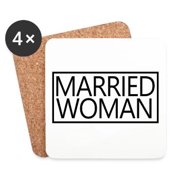 Femme mariée pour la tenue de mariage de douche nuptiale - Dessous de verre (lot de 4) - blanc - Devant