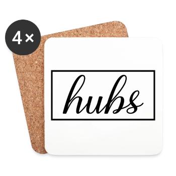 Hubs Matching Fiançailles Lune de miel de mariage - Dessous de verre (lot de 4) - blanc - Devant