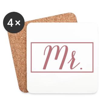 Mr. Matching Couple Verlobung Hochzeit Flitterwochen - Untersetzer (4er-Set) - Weiß - Vorne