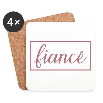 Verlobter Passende Verlobung Geschenk Bräutigam Hochzeit - Untersetzer (4er-Set) - Weiß - Vorne