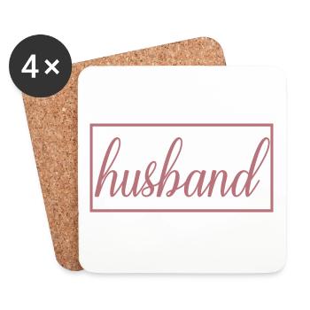 Ehemann Matching Verlobung Hochzeit Flitterwochen - Untersetzer (4er-Set) - Weiß - Vorne