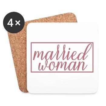 Married Woman For Bridal Shower Wedding Honeymoon - Coasters (set of 4) - white - Front