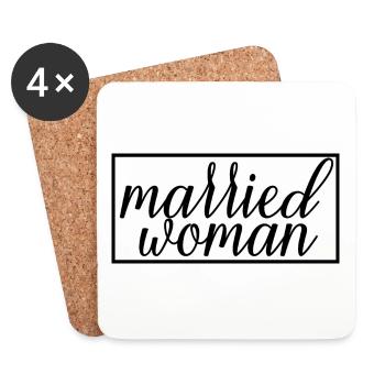 Femme mariée pour la douche nuptiale Lune de miel de mariage - Dessous de verre (lot de 4) - blanc - Devant