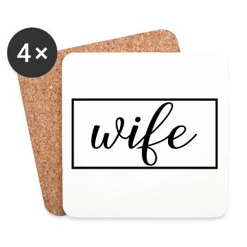 Mariage Matching Couple Fiançailles Lune de miel - Dessous de verre (lot de 4) - blanc - Devant
