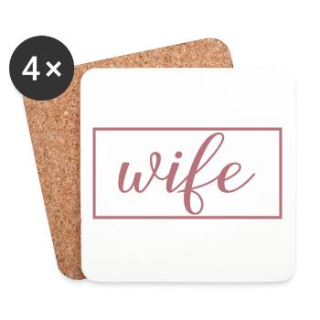 Mariage Matching Couple Fiançailles Lune de miel - Dessous de verre (lot de 4) - blanc - Devant