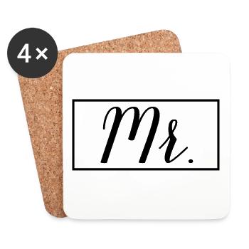 Mr. Matching Paar Verlobung Hochzeit Flitterwochen - Untersetzer (4er-Set) - Weiß - Vorne