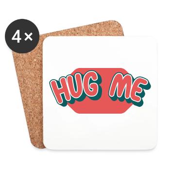 Hug me | Colors can be changed - Coasters (set of 4) - white - Front