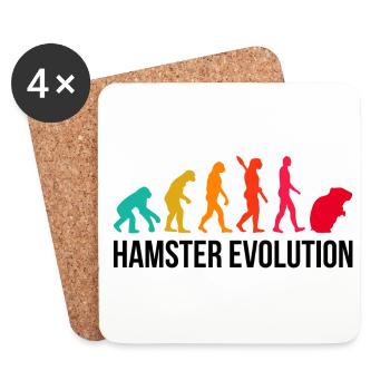 Evolution Graphic Hamster Pet Owner Animal Lover R - Untersetzer (4er-Set) - Weiß - Vorne