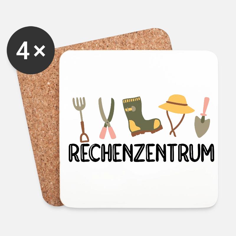 Rechenzentrum Grafik Gärtner Gartenbauer Gärtnerei - Untersetzer (4er-Set) - Weiß