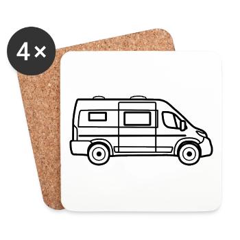 Van / Camper Van - Contour New - Coasters (set of 4) - white - Front