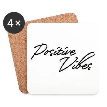 Ondes positives - Dessous de verre (lot de 4) - blanc - Devant