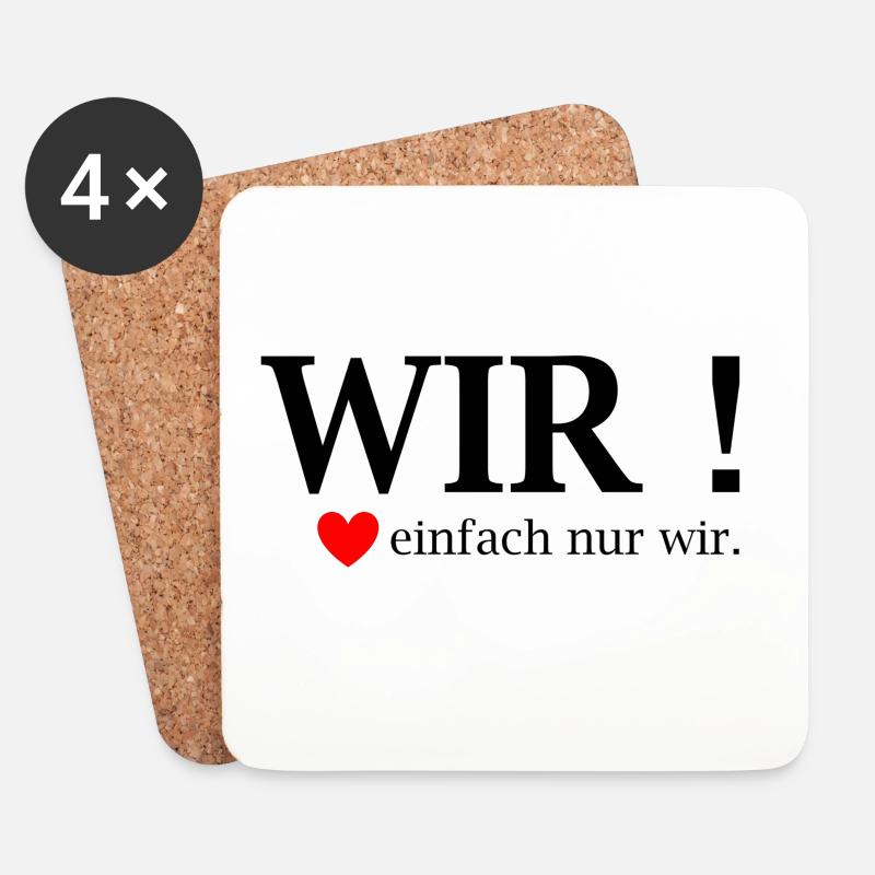 WIR! Einfach nur wir Herz - Untersetzer (4er-Set) - Weiß