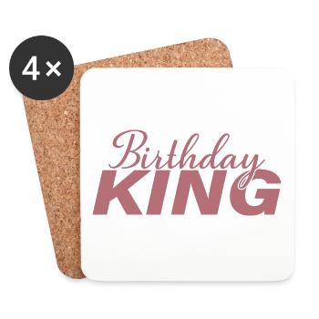 Birthday King - Cooles Geburtstagsparty-Geschenk für Männer - Untersetzer (4er-Set) - Weiß - Vorne