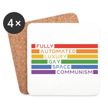 Fully Automated Luxury Gay Space Communism Lesbian - Untersetzer (4er-Set) - Weiß - Vorne