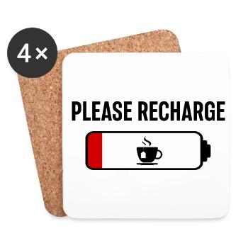 Please Reacharge Tea Lover Tea Drinking Tea Brewin - Untersetzer (4er-Set) - Weiß - Vorne