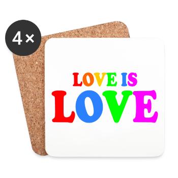 Love is love - Untersetzer (4er-Set) - Weiß - Vorne