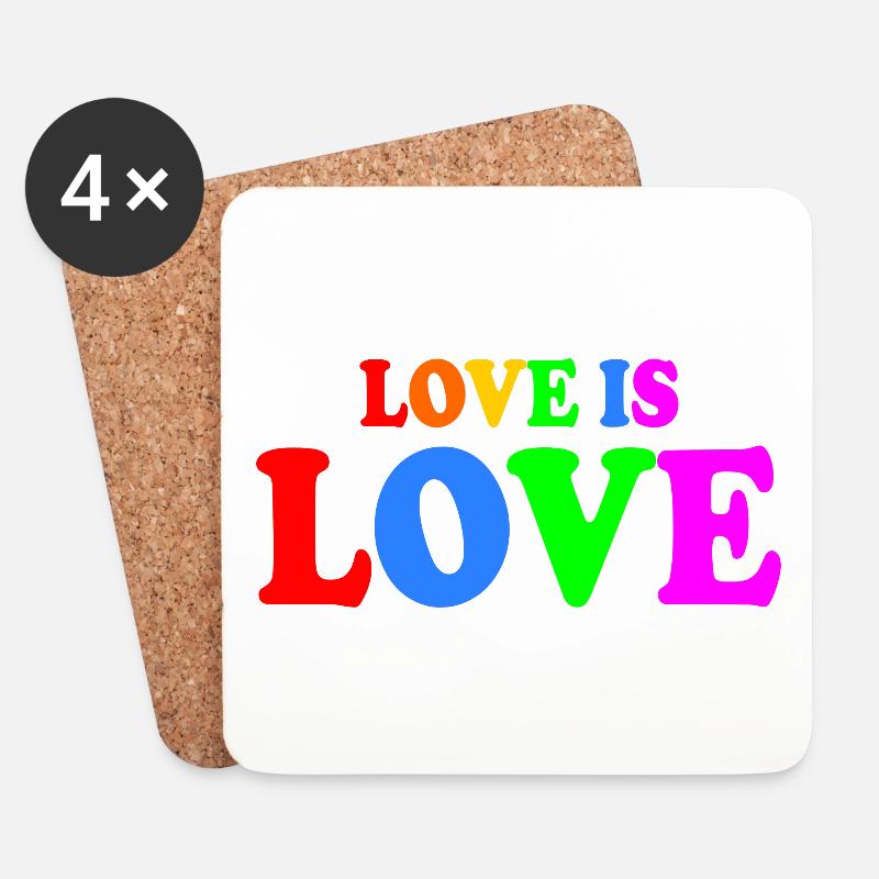 Love is love - Untersetzer (4er-Set) - Weiß